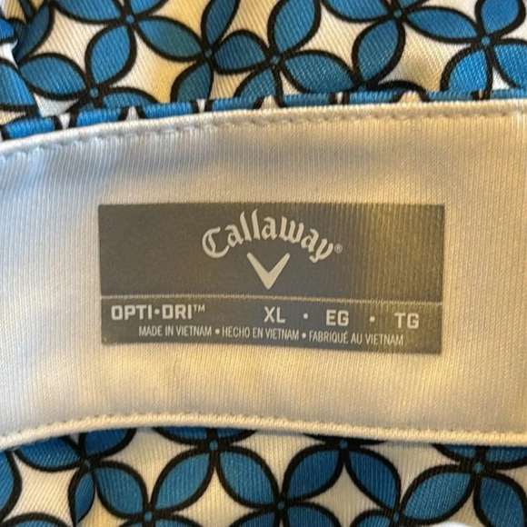 Z Callaway Women's Extra Large Floral Geo Print Golf Polo 1/3 Zip Up Opti-Dri - Picture 9 of 9